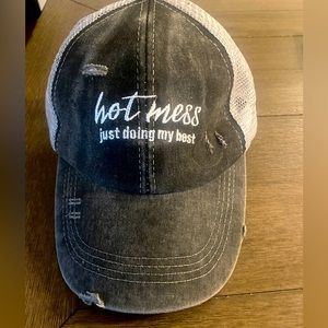 Hat, trucker hat, pony tail hat